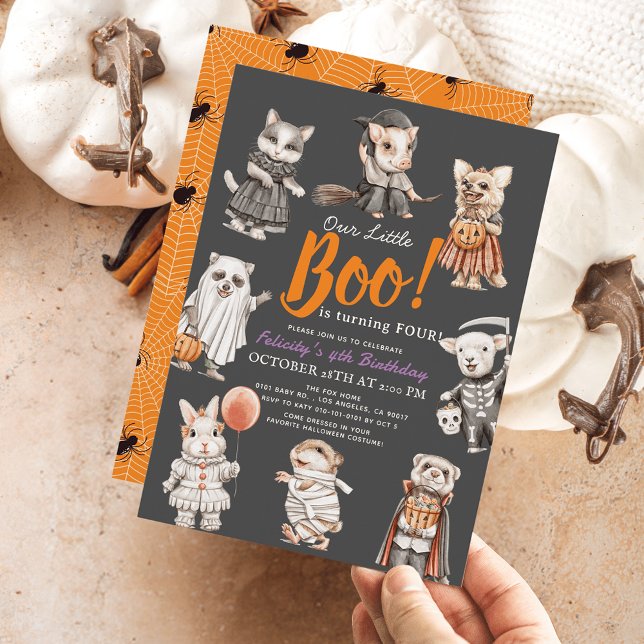 Boo Animals Halloween Costume Birthday Invitation (Creator Uploaded)