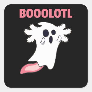 Boo Axolotl Lovers Cute Animals For Halloween Square Sticker