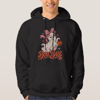 Boo Babe Pink Ghost Halloween Hoodie
