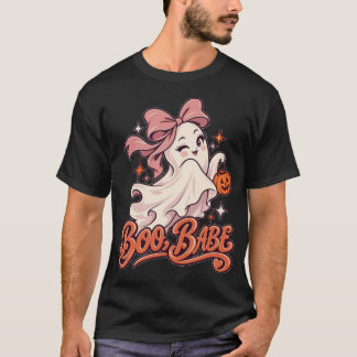 Boo Babe Pink Ghost Halloween T-Shirt