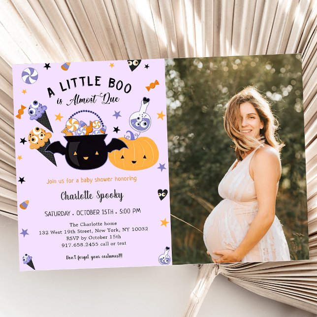 Boo Baby Shower A Little Boo Is Almost Due Photo Invitation (Creator Uploaded)