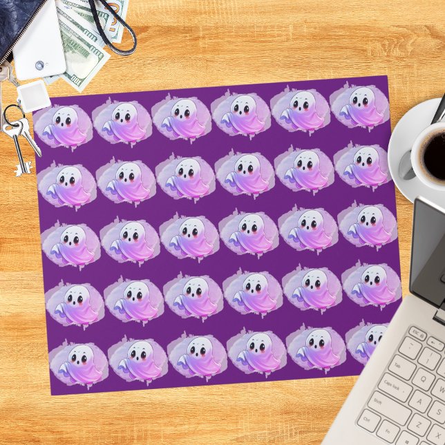 Boo Baby Shower Halloween Deep Purple Themed Party Wrapping Paper (Creator Uploaded)
