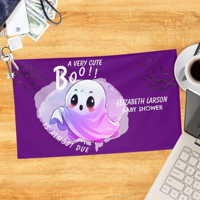 Boo Baby Shower Halloween Purple Themed Cute Party Banner (Creator Uploaded)