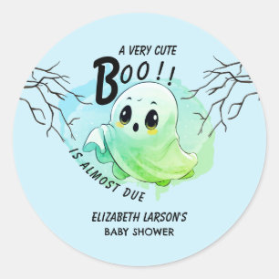 Boo Baby Shower Halloween themed Cute Party Classic Round Sticker