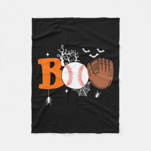 Boo Baseball Halloween Spooky Halloween Baseball P Fleece Blanket