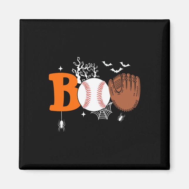 Boo Baseball Halloween Spooky Halloween Baseball P Magnet (Front)