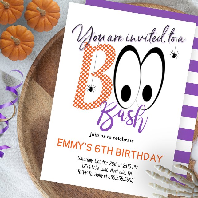 BOO BASH HALLOWEEN BIRTHDAY PARTY INVITATION (BOO BASH HALLOWEEN BIRTHDAY PARTY INVITATION)