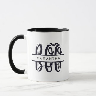 Boo Bats & Spider Web Custom Monogram Mug