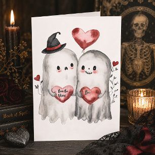 Boo Be Mine Cute Spooky Ghost Valentine Card