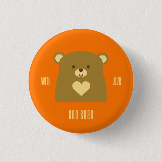 Boo Bear with Love 3 Cm Round Badge (Front)