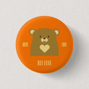 Boo Bear with Love 3 Cm Round Badge