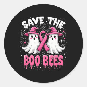 Boo Bees Breast Cancer Halloween Women Save The Classic Round Sticker