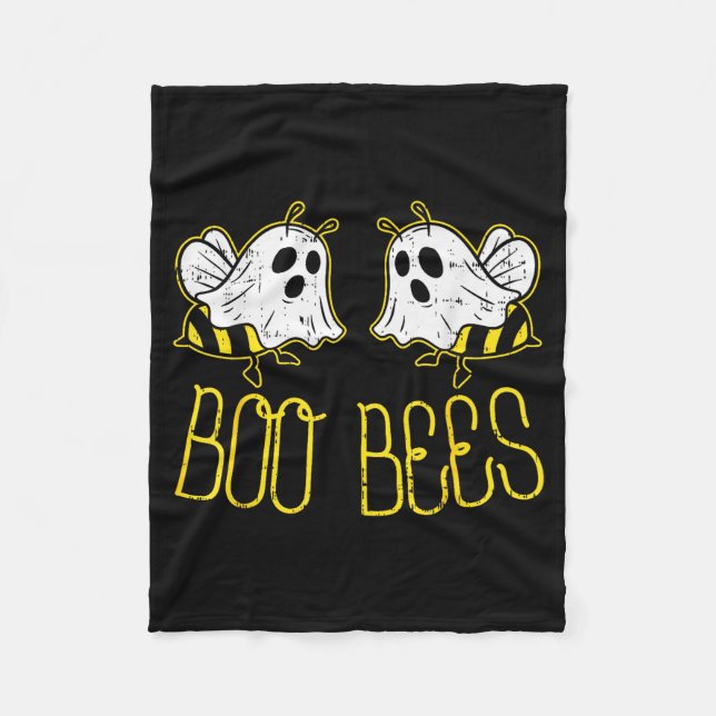 Boo Bees Funny Couples Halloween Costume For Adult Fleece Blanket (Front)