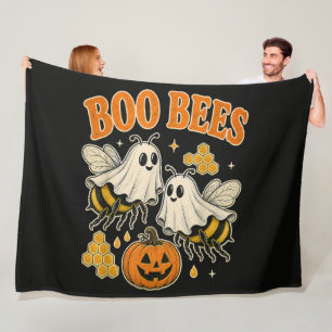 Boo Bees Funny Ghost Bee Pun Cute Halloween Fleece Blanket