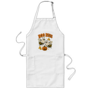 Boo Bees Funny Ghost Bee Pun Cute Halloween Long Apron