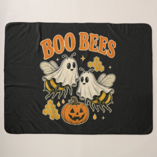 Boo Bees Funny Ghost Bee Pun Cute Halloween Sherpa Blanket