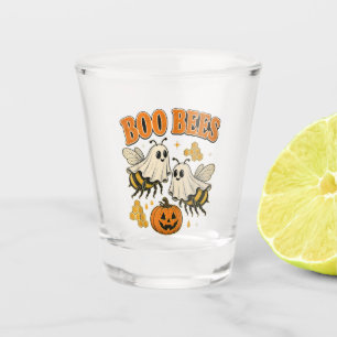 Boo Bees Funny Ghost Bee Pun Cute Halloween Shot Glass