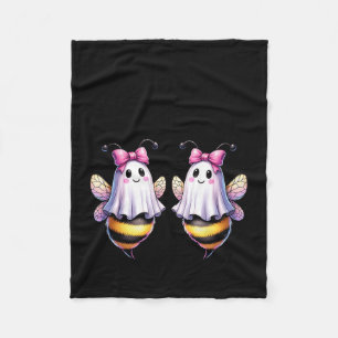 Boo Bees Ghost Bee Halloween Costume Women Funny  Fleece Blanket