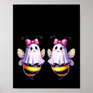 Boo Bees Ghost Bee Halloween Costume Women Funny  Poster