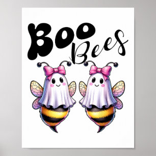 Boo Bees Ghost Bee Halloween Costume Women Funny Poster