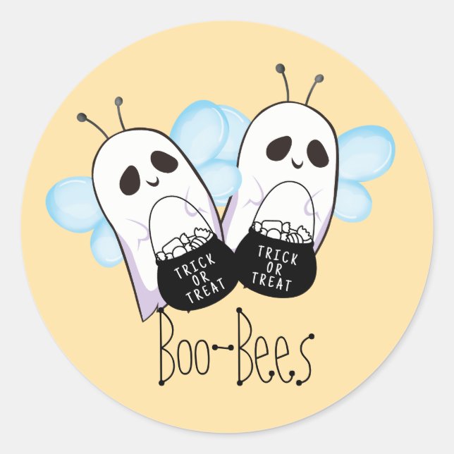 Boo-Bees Ghost  Classic Round Sticker (Front)