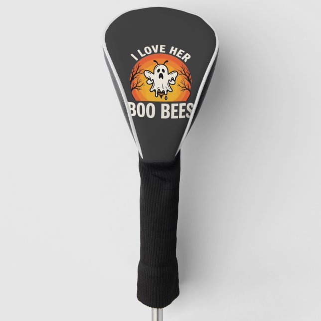 Boo Bees Halloween Ghost Bee Funny Design_1 Golf Head Cover (Front)