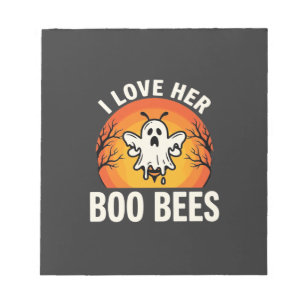 Boo Bees Halloween Ghost Bee Funny Design_1 Notepad