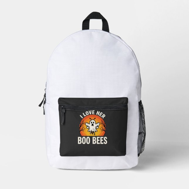 Boo Bees Halloween Ghost Bee Funny Design_1 Printed Backpack (Front)