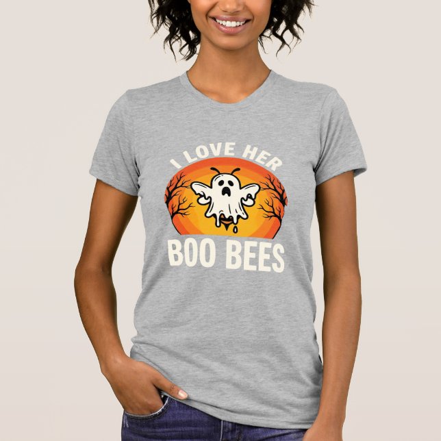 Boo Bees Halloween Ghost Bee Funny Design_1 T-Shirt (Front)