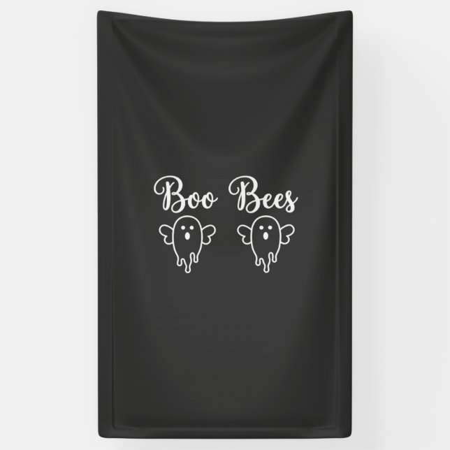 Boo Bees Halloween Ghost Design Banner (Vertical)