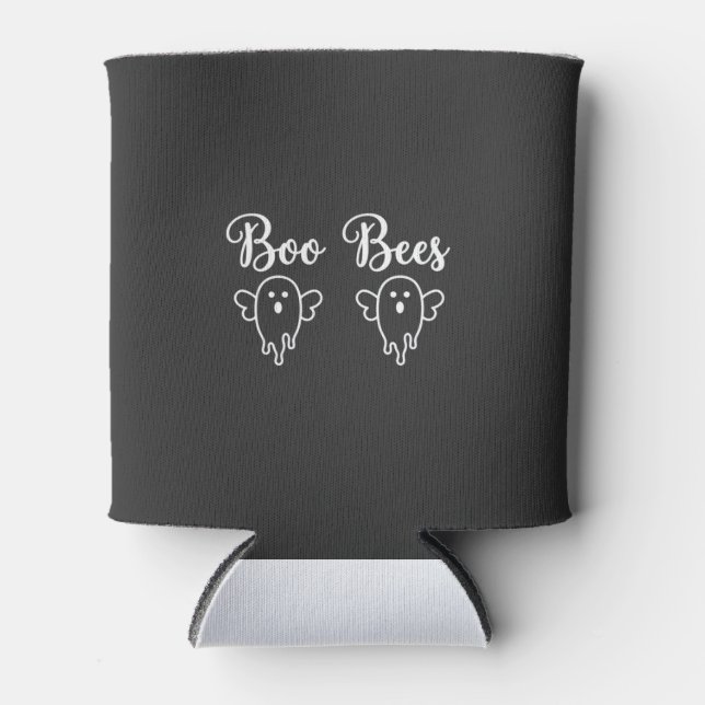 Boo Bees Halloween Ghost Design Can Cooler (Front)