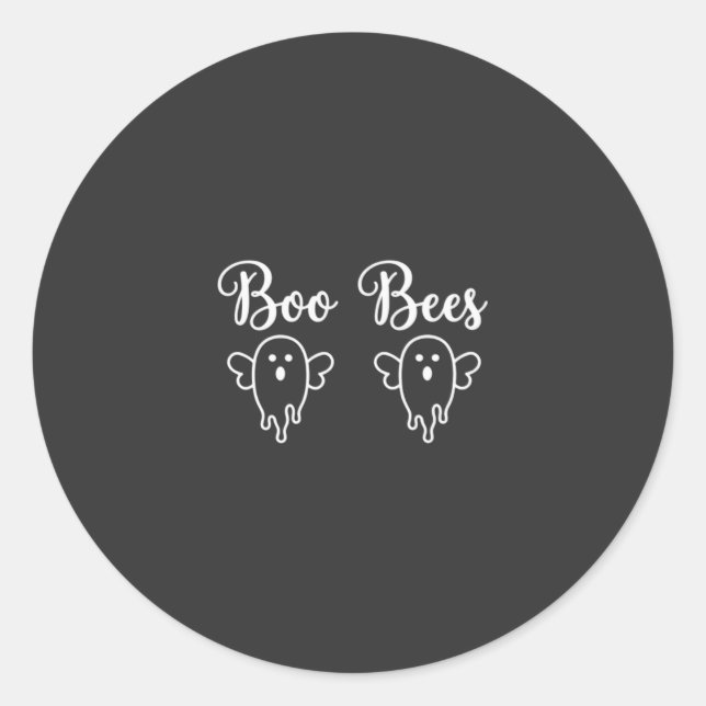 Boo Bees Halloween Ghost Design Classic Round Sticker (Front)