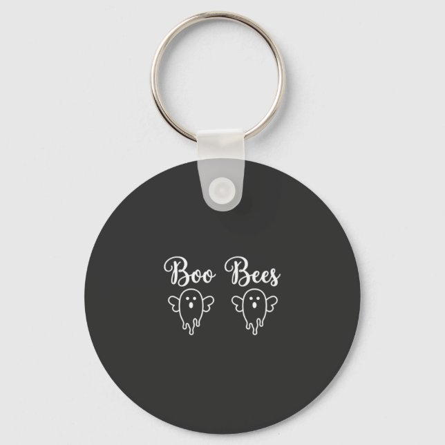 Boo Bees Halloween Ghost Design Key Ring (Front)