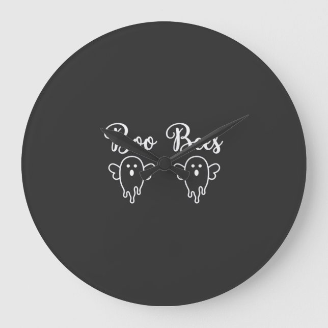 Boo Bees Halloween Ghost Design Large Clock (Front)
