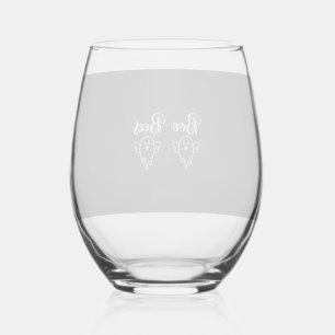 Boo Bees Halloween Ghost Design Stemless Wine Glass