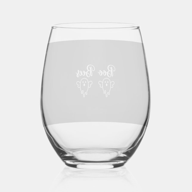 Boo Bees Halloween Ghost Design Stemless Wine Glass (Front)