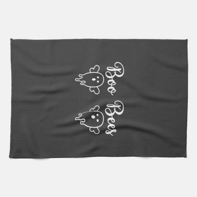 Boo Bees Halloween Ghost Design Tea Towel (Horizontal)