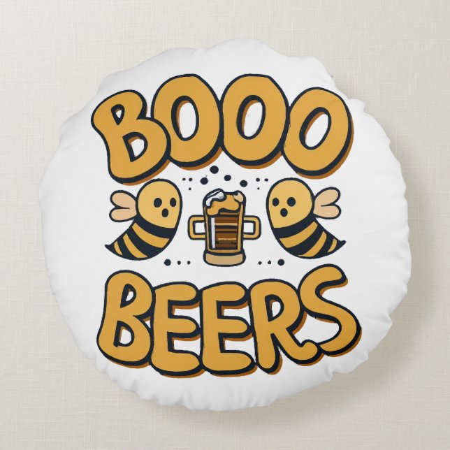 Boo Bees Round Cushion (Back)