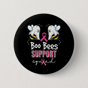 Boo Bees Support Squad Breast Cancer in October 6 Cm Round Badge