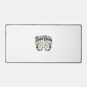 Boo Bees Vintage Halloween Ghost Bee Design_1 Desk Mat