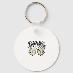 Boo Bees Vintage Halloween Ghost Bee Design_1 Key Ring