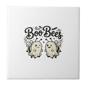 Boo Bees Vintage Halloween Ghost Bee Design_1 Tile