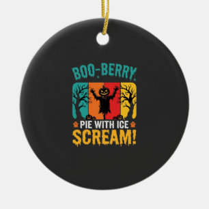 Boo-Berry Pie Halloween Ice Scream Design Ceramic Tree Decoration