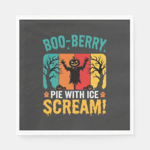 Boo-Berry Pie Halloween Ice Scream Design Napkin