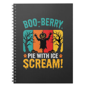 Boo-Berry Pie Halloween Ice Scream Design Notebook