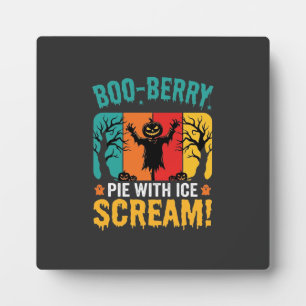 Boo-Berry Pie Halloween Ice Scream Design Plaque