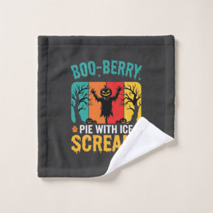 Boo-Berry Pie Halloween Ice Scream Design Wash Cloth