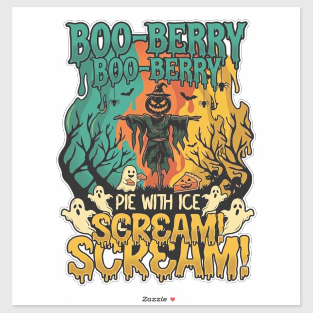 Boo Berry Pie Ice Scream Pumpkin Scarecrow Hallowe (Sheet)