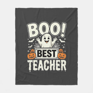 Boo Best Teacher Halloween Ghost Design_1 Fleece Blanket