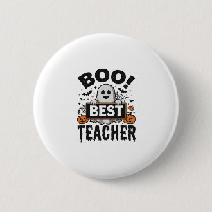 Boo Best Teacher Vintage Halloween Teacher Design_ 6 Cm Round Badge